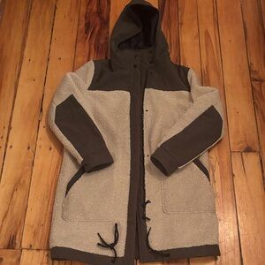 Cozy Two-Tone Hooded Coat